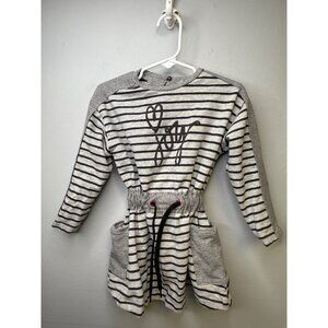 Girls Grey Striped Mayoral Dress - Size 2